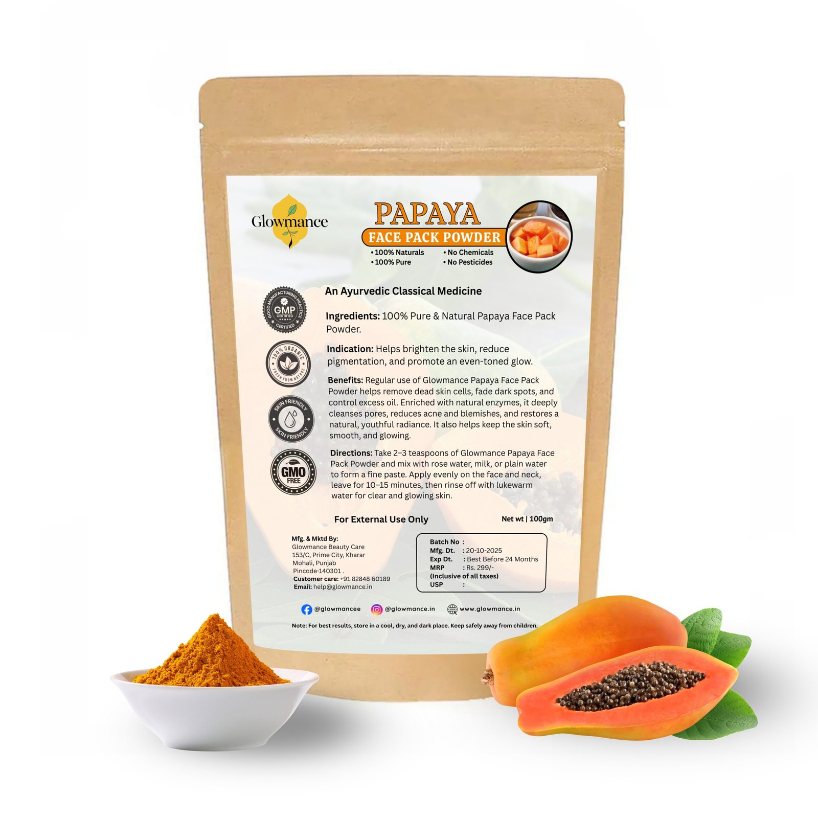 Papaya Face Pack Powder – 100 gm - Image 5