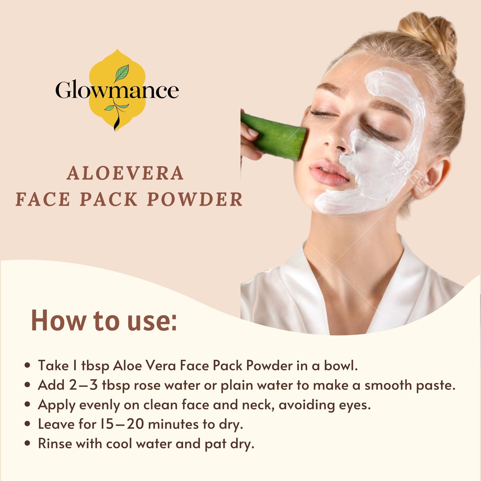Aloe Vera Face Pack Powder-100gm - Image 3