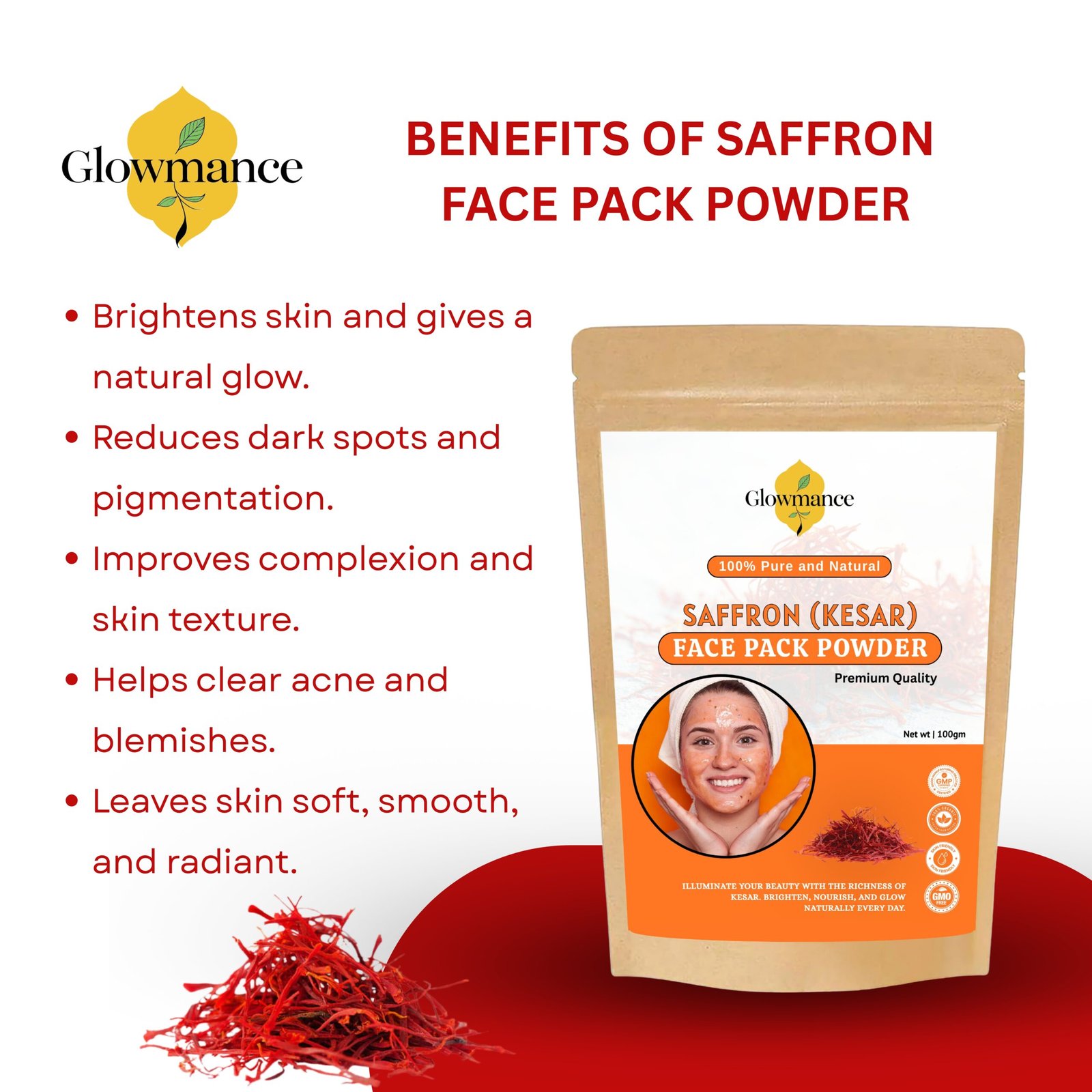 Saffron Face Pack Powder – 100 gm - Image 2