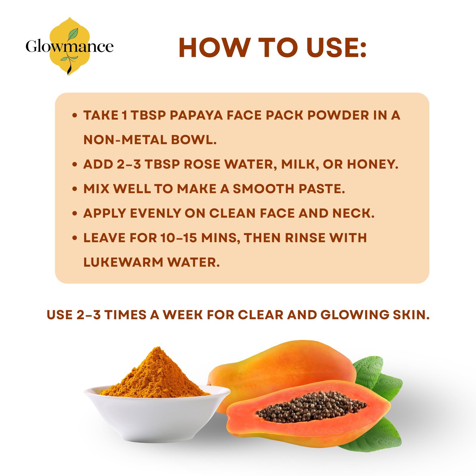 Papaya Face Pack Powder – 100 gm - Image 3