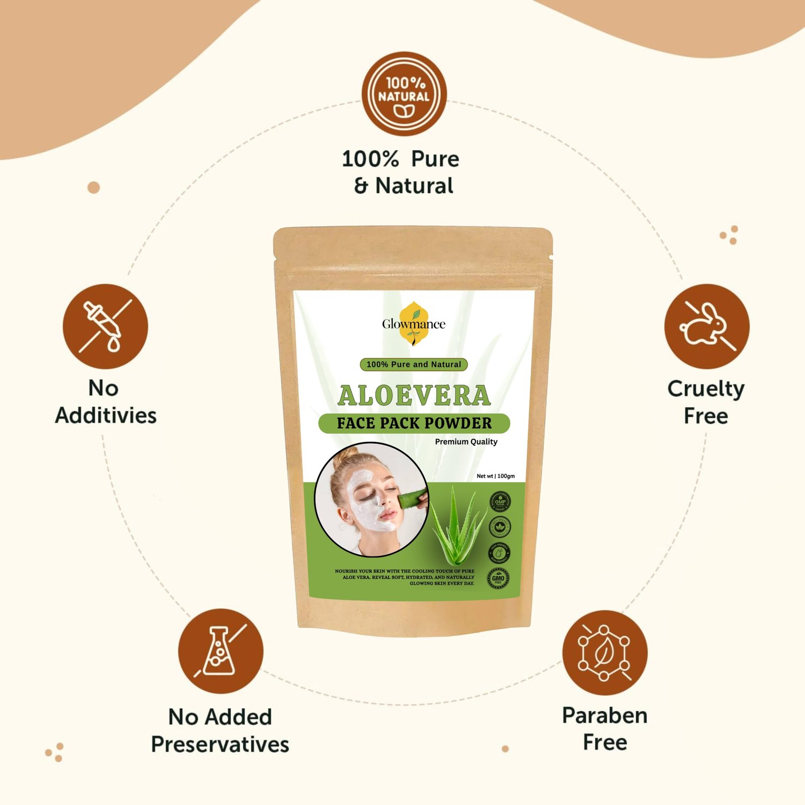 Aloe Vera Face Pack Powder-100gm - Image 4