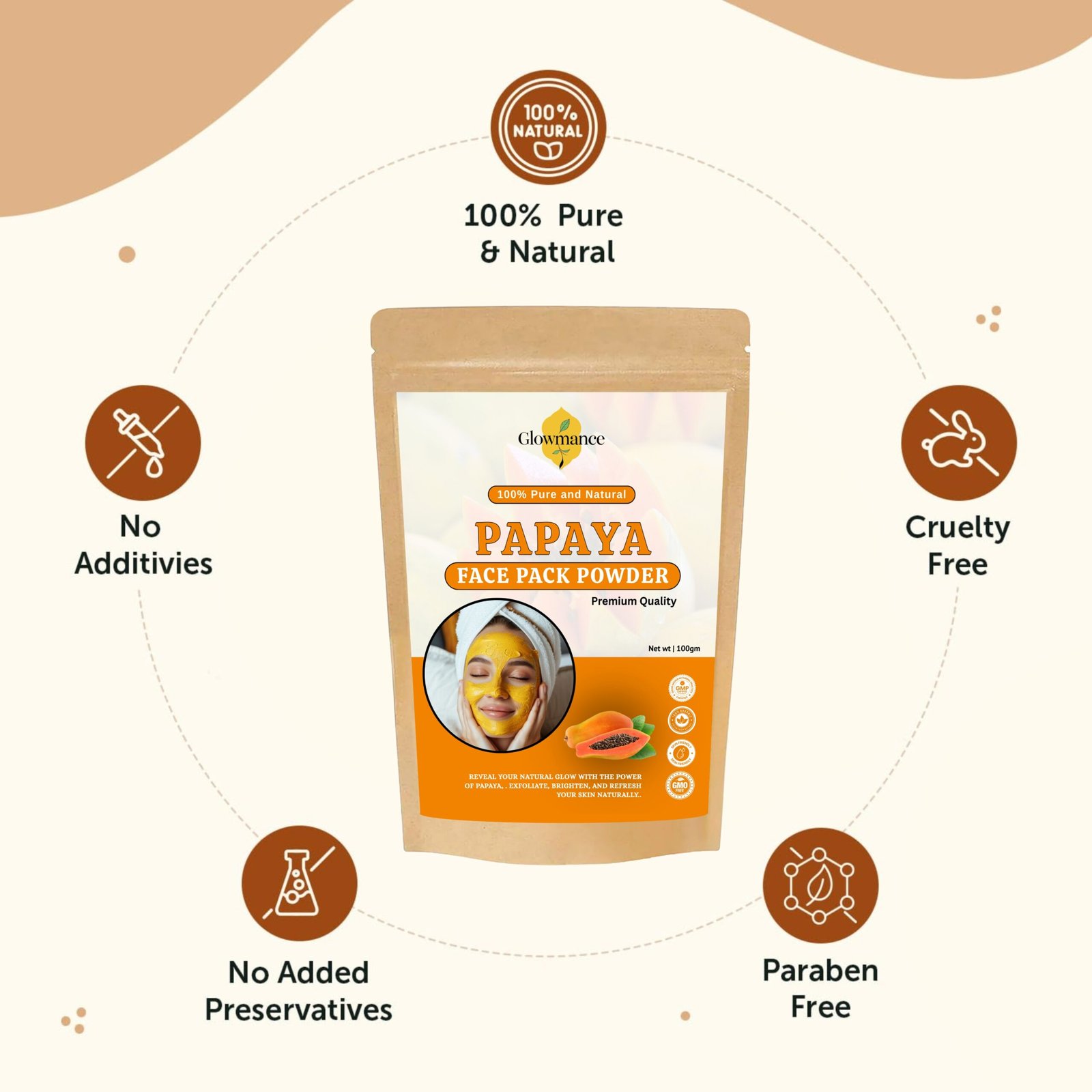 Papaya Face Pack Powder – 100 gm - Image 4